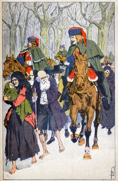 Arresto dei protestanti da Louis Charles Bombled
