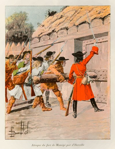 Bombled Louis (1862 - 1927); Attacco del Forte di Monsipi da parte di Pierre LeMoyne d