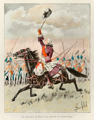 Il Cavaliere di Levis (Francois Gaston de Levis) alla Battaglia di Sainte Foy nel 1760 contro gli inglesi, Storia della Nuova Francia di Eugene Guenin - 1900 - Coll, Part. da Louis Charles Bombled