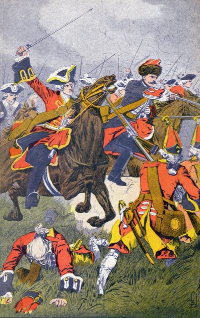 Carica della Casa del Re alla Battaglia di Fontenoy da Louis Charles Bombled