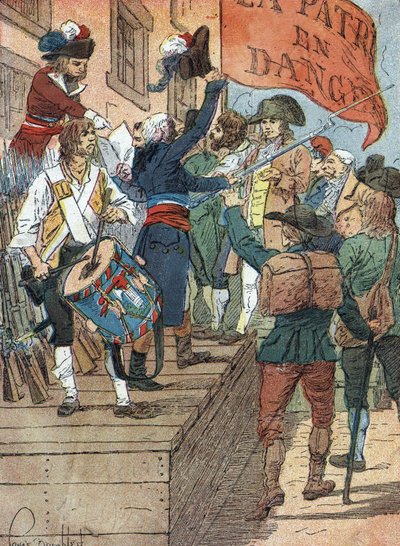 Guerre della Rivoluzione Francese: arruolamenti volontari dopo le sconfitte della Francia nella guerra tra la Francia rivoluzionaria e le monarchie controrivoluzionarie, l