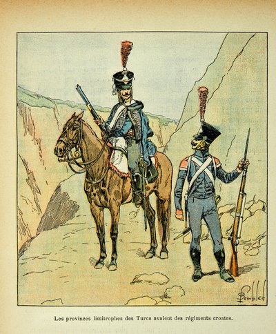 Le province confinanti con i Turchi avevano reggimenti croati, Collezione Privata da Louis Charles Bombled