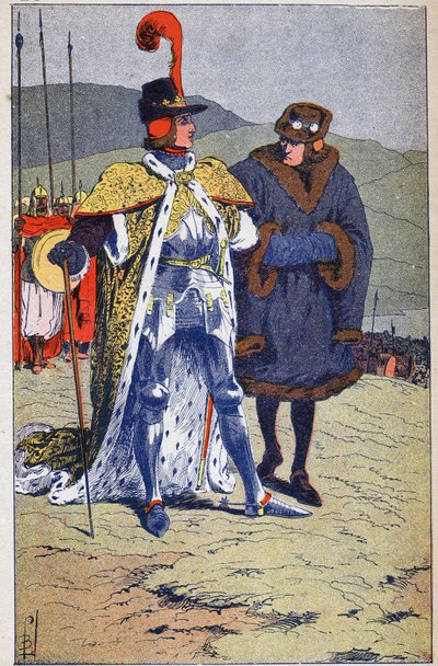 Incontro di Luigi XI e Re Enrico IV da Louis Charles Bombled