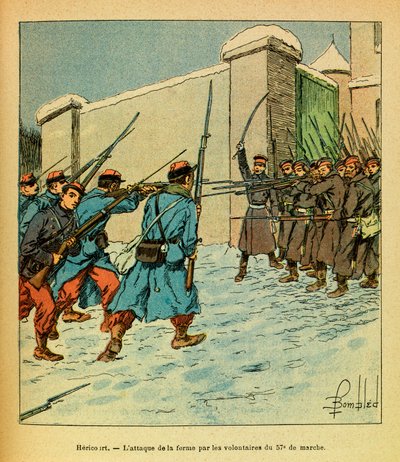 Gennaio 1871, Hericourt, i volontari francesi del 57° assaltano una fattoria da Louis Charles Bombled