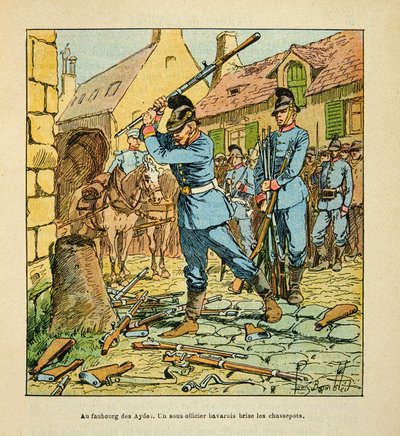 Dopo la cattura della città di Orleans in ottobre 1870, un sottufficiale bavarese rompe i cacciatori da Louis Charles Bombled