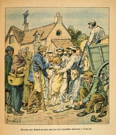 I motivi del colonnello Bourras distribuiti ai poveri i resti sottratti al nemico da Louis Charles Bombled
