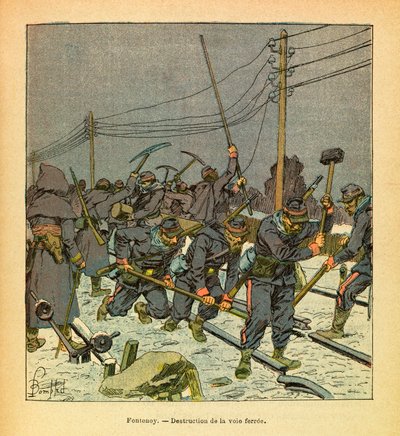 Fontenoy, distruzione della ferrovia da Louis Charles Bombled