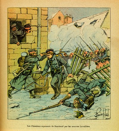 Gennaio 1871, i prussiani respinti dal villaggio di Bondeval dagli Zuavi Lavalliere da Louis Charles Bombled