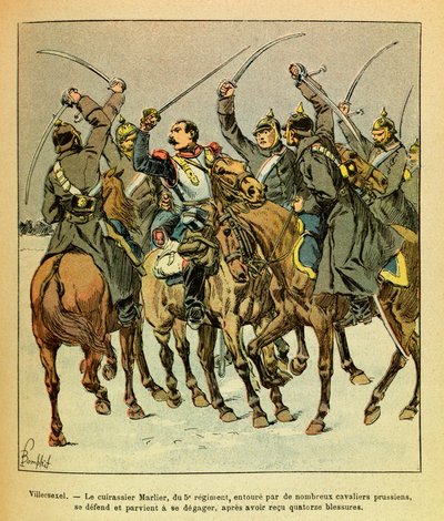 Durante la battaglia di Villersexel, il corazzato Marlier del 5° reggimento circondato dai prussiani riesce a fuggire da Louis Charles Bombled