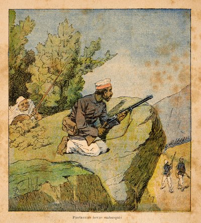 La guerra in Madagascar-Storia aneddotica delle spedizioni francesi del 1885-1895 di Henri Galli, illustrato da Louis Bombled: Agguati Hovas da Louis Charles Bombled