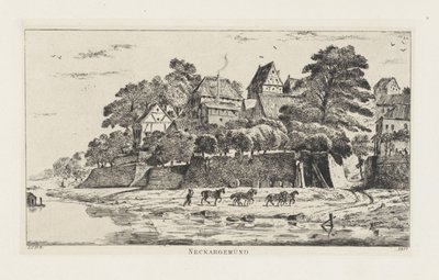 Veduta di Neckargemünd (Baden-Württemberg) da Louis Charles Hora Siccama