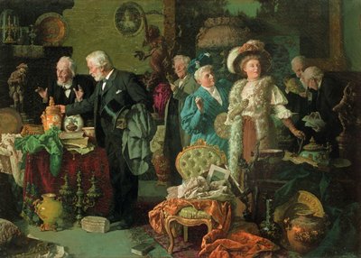 Connoisseurs in an Antique Shop da Louis Charles Moeller