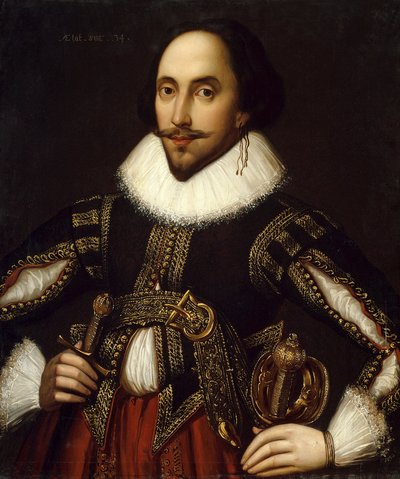 Ritratto del drammaturgo britannico William Shakespeare da Louis Coblitz