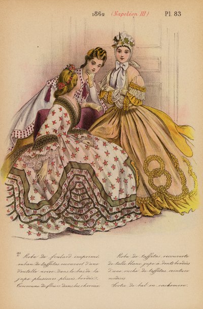 Moda francese: 1862, Napoleone III (litografia a colori) da Louis Colas