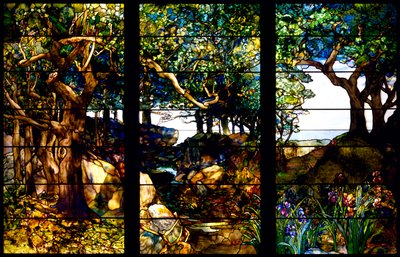 Paesaggio Boschivo in Tre Pannelli, c.1905 da Louis Comfort Tiffany