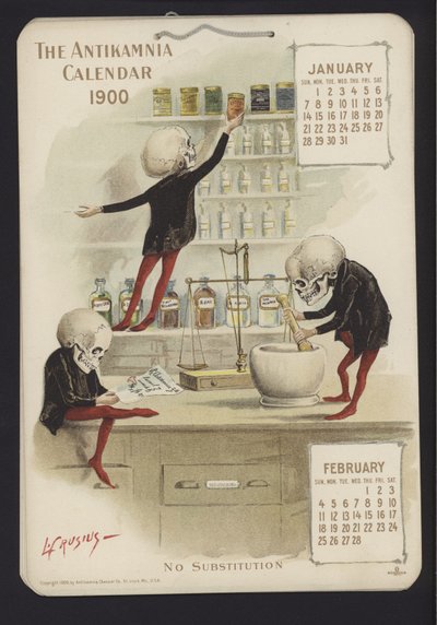 Illustrazione per il Calendario Antikamnia, 1900 da Louis Crucius or Crusuius