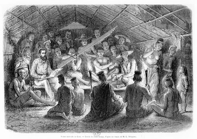 Serata musicale in Laos, 1867 da Louis Delaporte