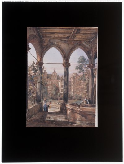 Il cortile del castello di Heidelberg da Louis Desire Thienon
