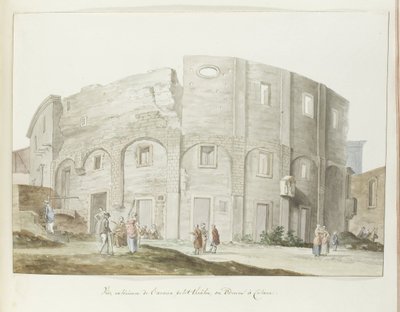 Muro esterno del vecchio teatro di Catania (Voyage en Italie, en Sicile et à Malte - 1778) da Louis Ducros