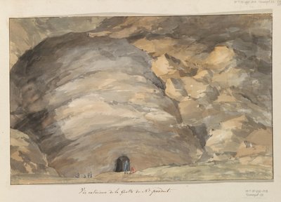 Esterno della grotta Santa Maria Capella (Voyage en Italie, en Sicile et à Malte - 1778) da Louis Ducros
