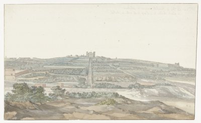 Veduta del palazzo Vedala del gran maestro, situato nel Boschetto a Malta da Louis Ducros