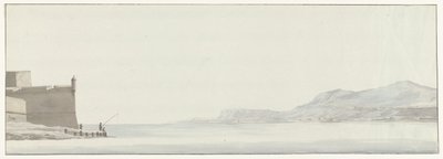 Veduta della costa della Calabria dal punto estremo della fortezza di Messina (Voyage en Italie, en Sicile et à Malte - 1778) da Louis Ducros