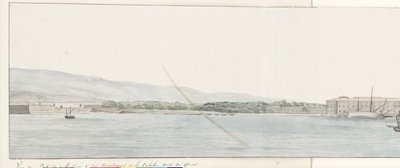 Veduta del porto di Messina e delle montagne della Calabria dalla banchina da Louis Ducros