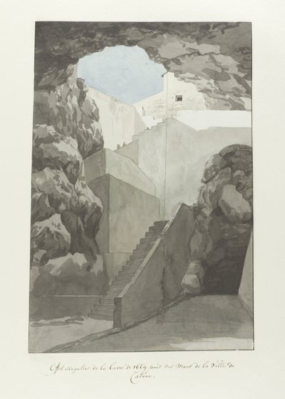 Notevoli rocce laviche del 1669 presso le mura della città di Catania da Louis Ducros