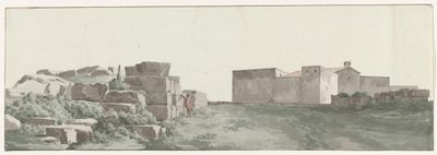 Profilo delle mura interne ed esterne della vecchia città di Manduria (Voyage en Italie, en Sicile et à Malte - 1778) da Louis Ducros