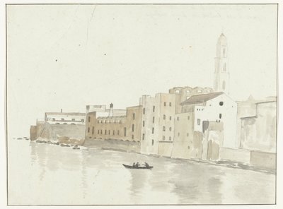 Vista della città di Bari da una finestra della nostra locanda (Voyage en Italie, en Sicile et à Malte - 1778) da Louis Ducros