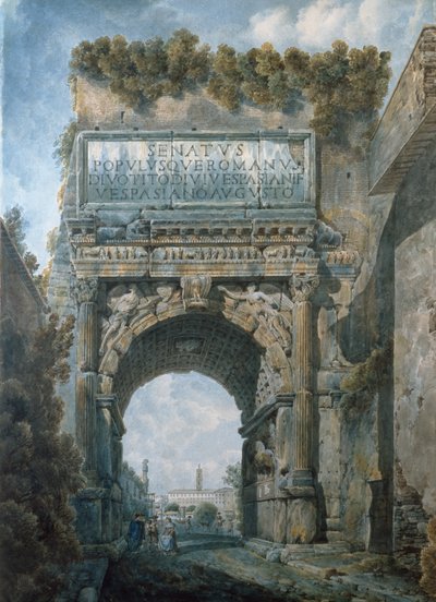 Arco di Tito, Roma (acquerello) da Louis Ducros