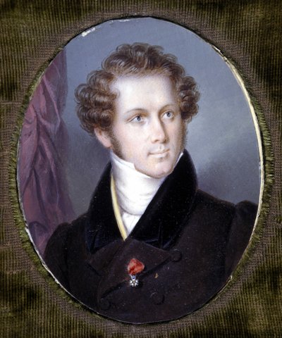 Ritratto di Vincenzo Bellini (1801 - 1835). Miniatura di Dupré. Museo della Scala. Milano da Louis Dupré