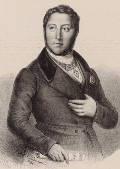 Ritratto del compositore Gioachino Antonio Rossini 1792-1868, 1838 da Louis Dupré