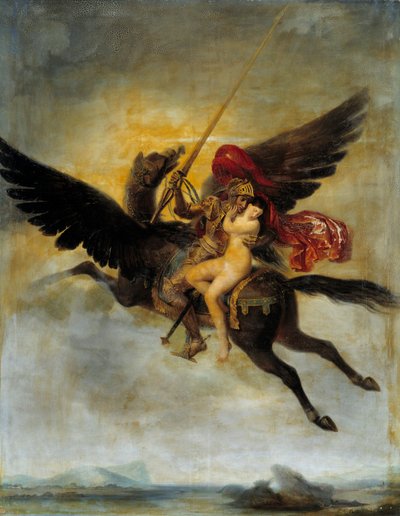 Ruggiero libera Angelica da Louis Edouard Rioult