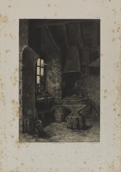 Interno di una bottega di fabbro da Louis Emmanuel Soulange Tessier