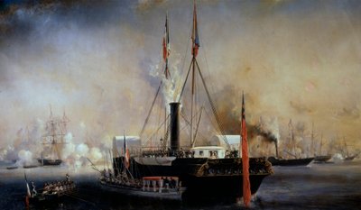 Il re Luigi Filippo I e la regina dei Francesi incontrano la regina Vittoria e il principe Alberto arrivati a Treport il 2 settembre da Louis Eugene Gabriel Isabey