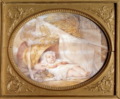 Ritratto del Re di Roma bambino nel casco di Marte, Napoleone II, Duca di Reichstadt, figlio dell