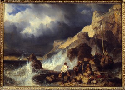 Contrabbandieri che trasportano merci da Louis Eugene Gabriel Isabey