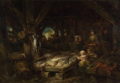 Il mercato del pesce, Dieppe, 1845 da Eugene Isabey