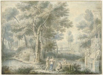 Paesaggio arcadico, con una fontana a destra da Louis Fabritius Dubourg