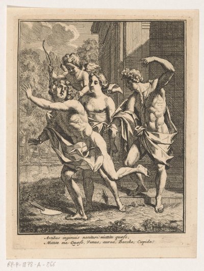 Un giovane fugge da Bacco, Venere e Amore da Louis Fabritius Dubourg