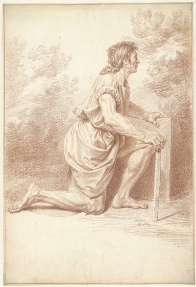 Uomo inginocchiato, verso destra da Louis Fabritius Dubourg