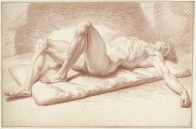 Nudo maschile, sdraiato sulla schiena da Louis Fabritius Dubourg
