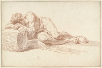 Nudo maschile, sdraiato sul fianco, verso sinistra da Louis Fabritius Dubourg