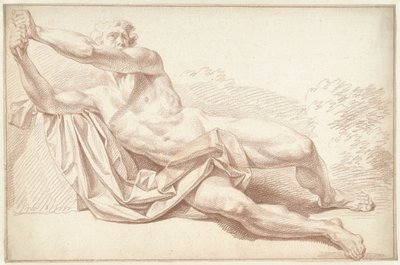 Nudo maschile, sdraiato sul fianco, verso sinistra da Louis Fabritius Dubourg