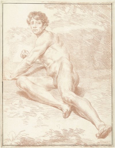 Nudo maschile, sdraiato, si solleva da Louis Fabritius Dubourg
