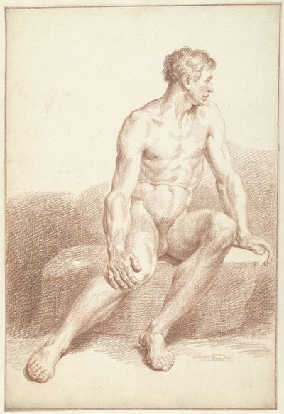 Nudo maschile seduto, rivolto a destra da Louis Fabritius Dubourg