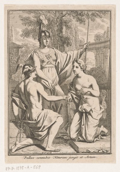 Minerva riunisce Mercurio e la personificazione della natura da Louis Fabritius Dubourg