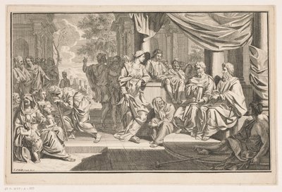 Paolo e Barnaba predicano davanti al tempio da Louis Fabritius Dubourg