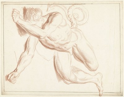 Studio di un nudo maschile, sdraiato su un fianco da Louis Fabritius Dubourg